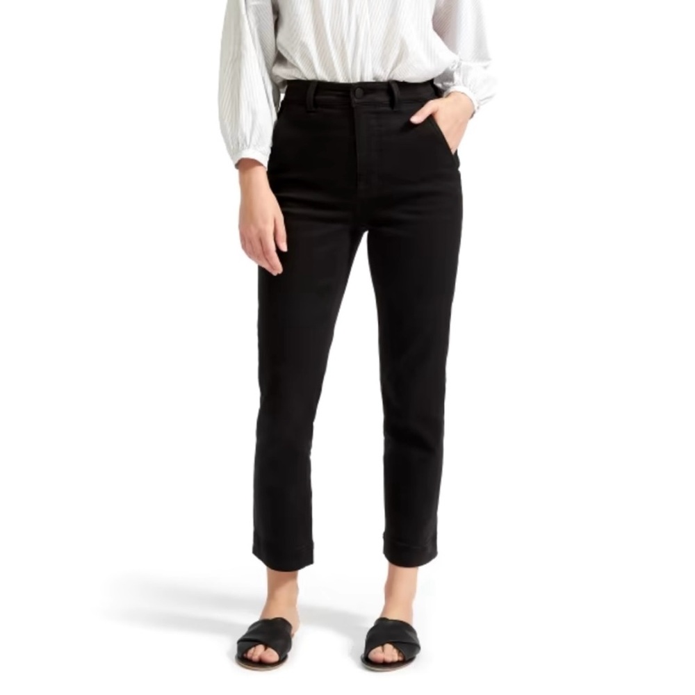 Everlane The Slim Leg Crop Jeans in Washed Black